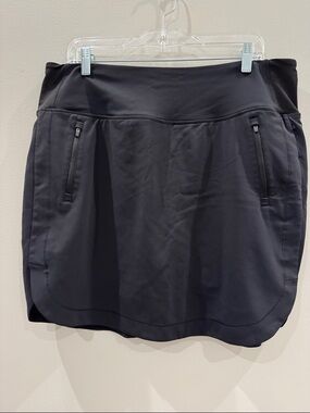 Athleta Black Athletic Skort with Zip Pockets